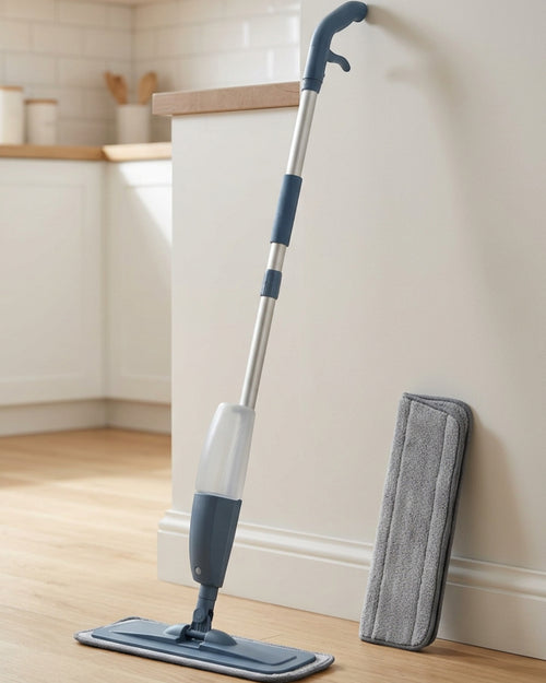 Ybdfp Flat Spray Mop with 600 ml Bottle and Two Pads Slate Blue - Lifestyle view