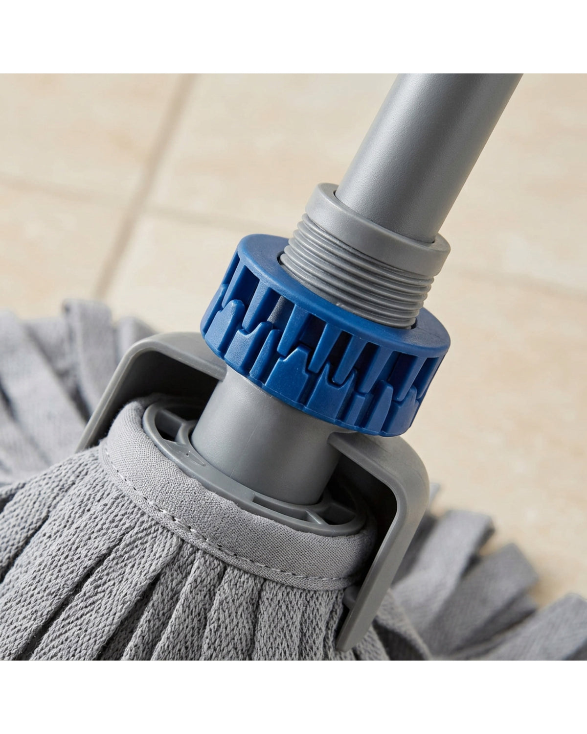 Ybdfp Self-Wringing Cotton Strip Mop with Ratchet Collar Gray - Detail view
