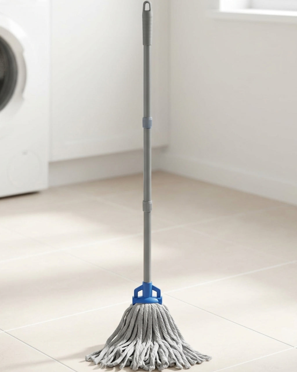 Ybdfp Self-Wringing Cotton Strip Mop with Ratchet Collar Gray - Lifestyle view