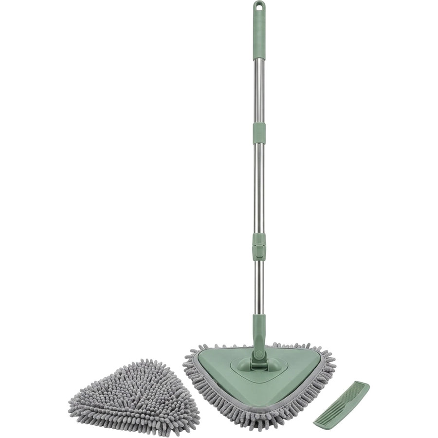 Ybdfp Triangular Chenille Dust Mop with Telescoping Handle Sage